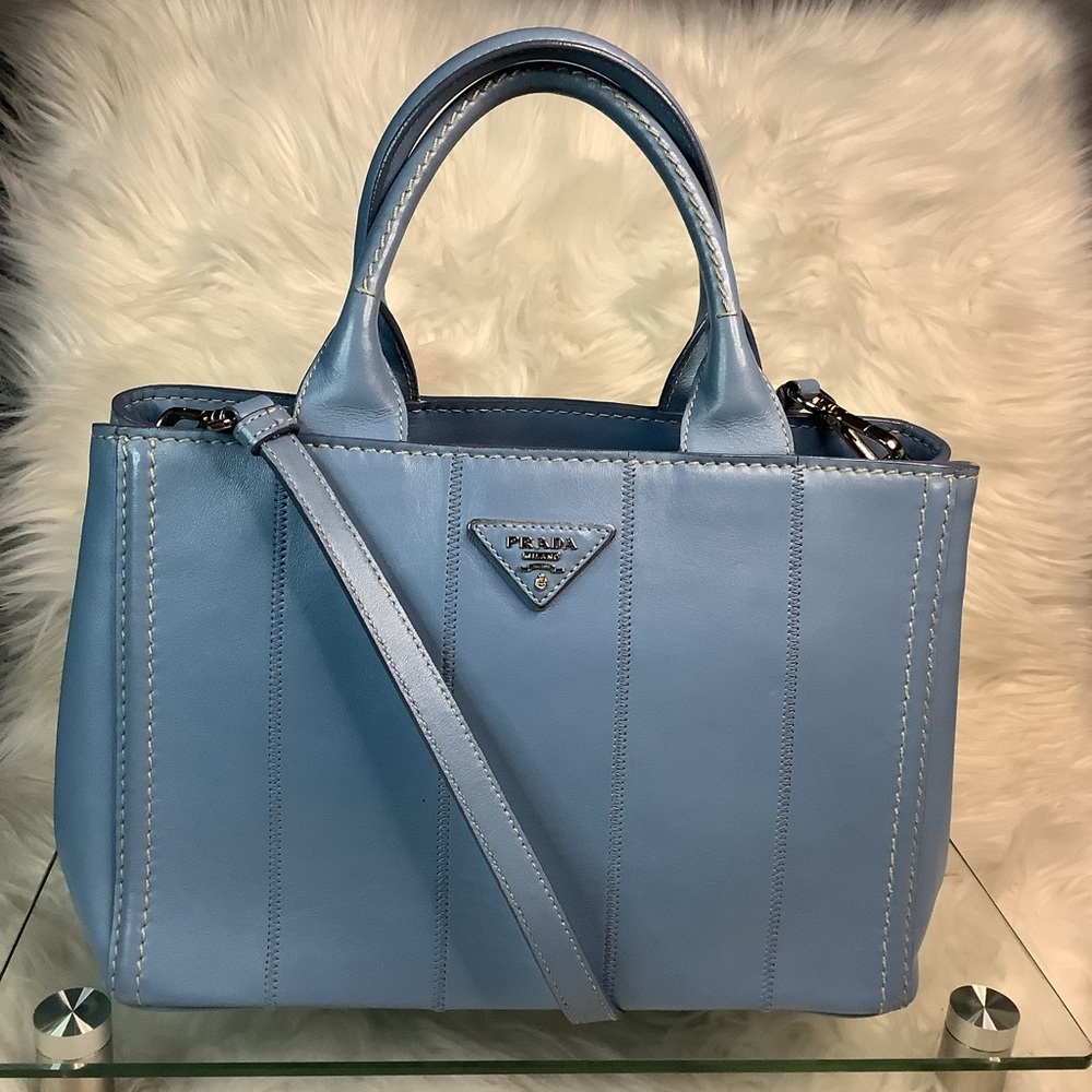 💙PRADA Canapa Blue Leather 💙BEAUTIFUL BAG❤️❤️